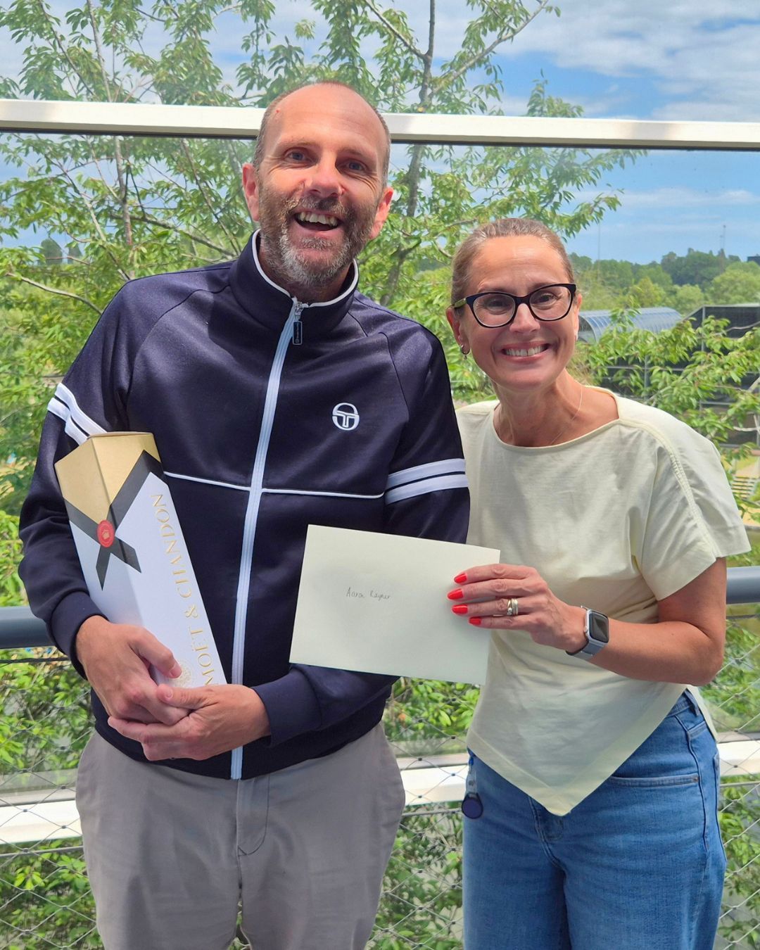 Office photography — a champagne and voucher presentation